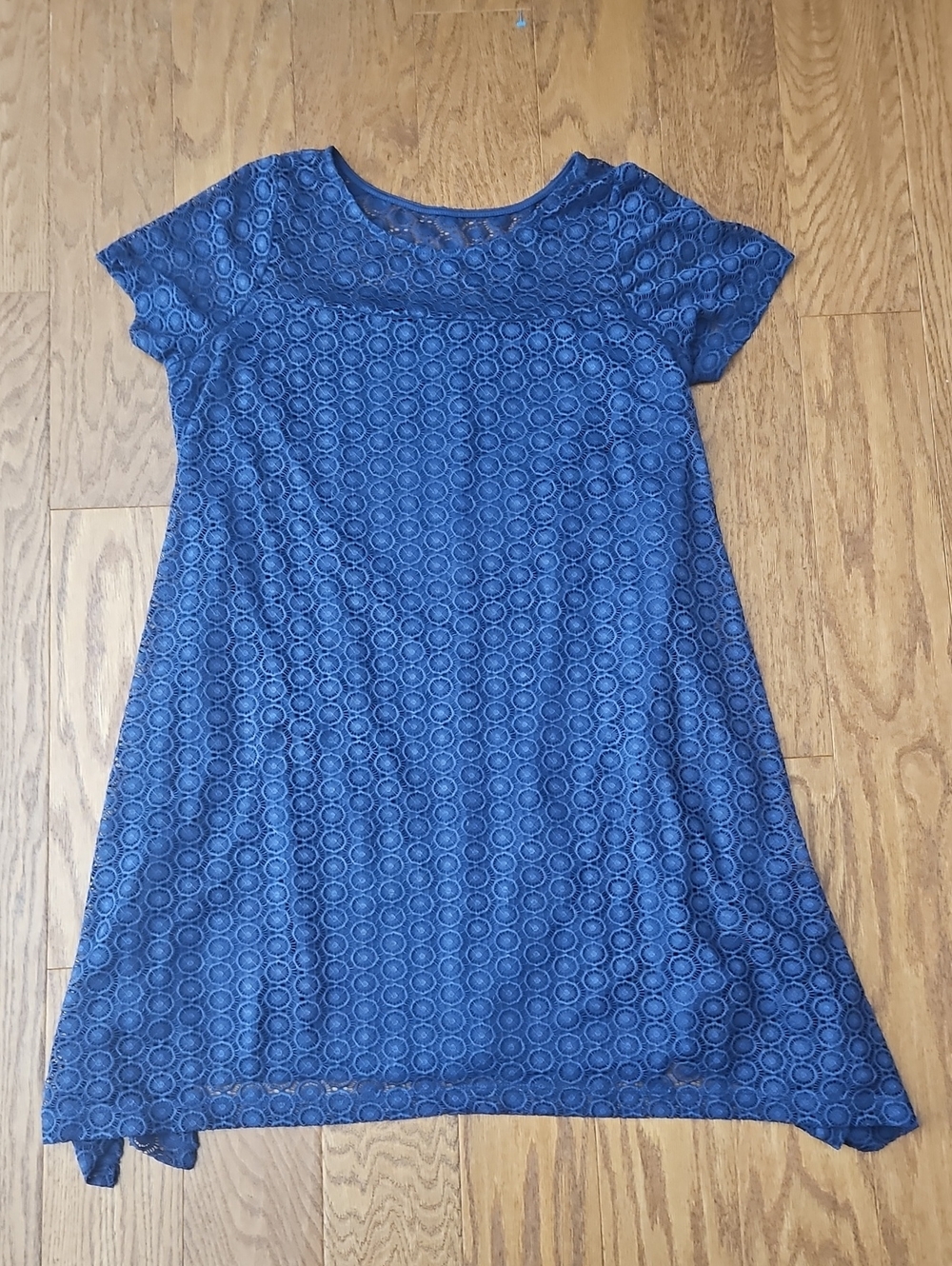 Lane Bryant Navy Blue Geometric Lace Overlay Tunic Shift Dress 18/20